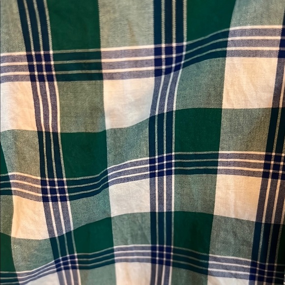 Kids Green and White Plaid Button-Down Shirt - Picture 3 of 4